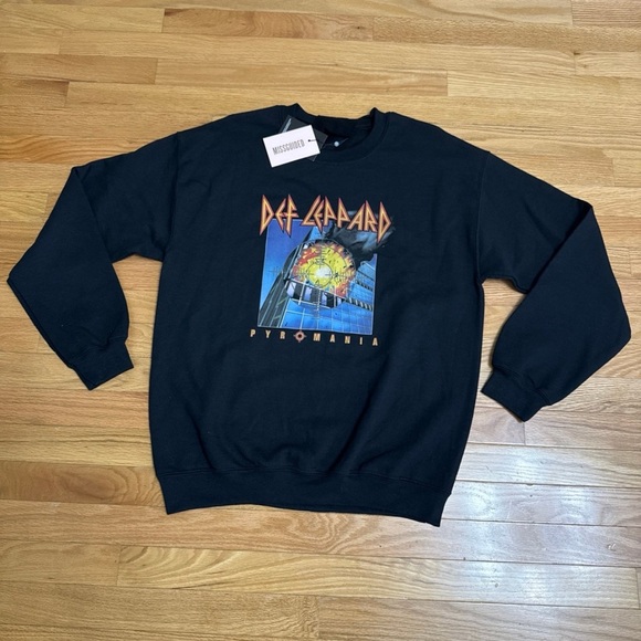 Def Leppard Black Missguided Sweatshirt NWT - Picture 1 of 5